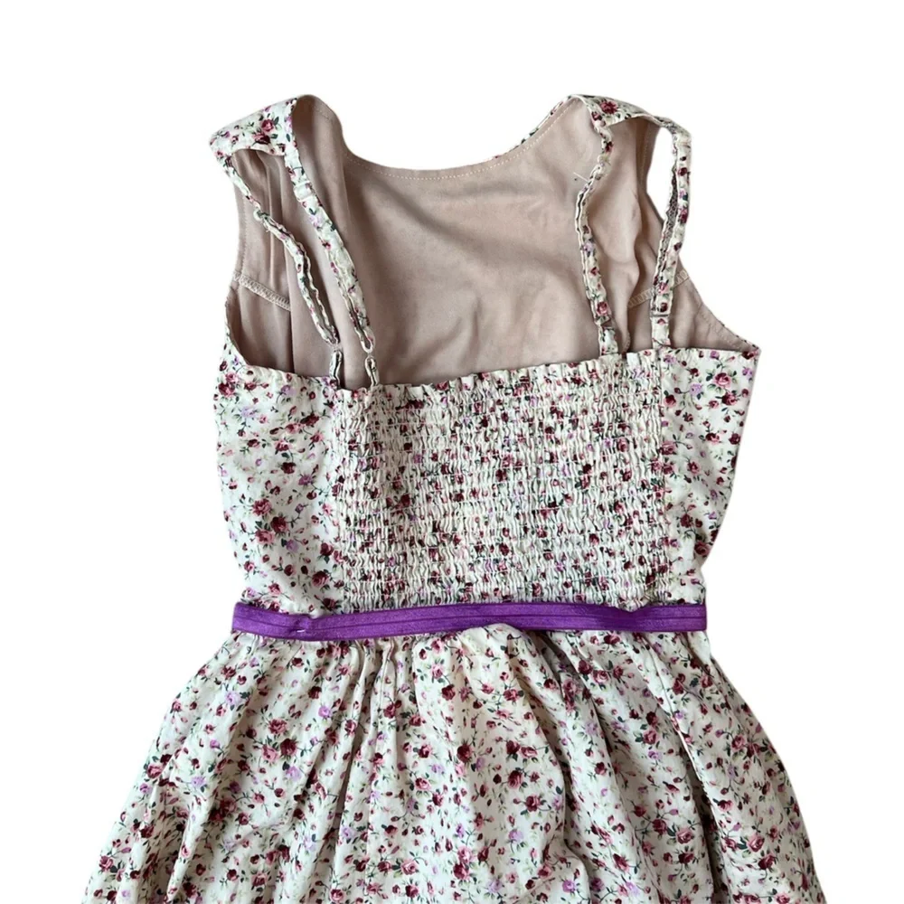 Weissman White Roses Floral Dance Costume Dress